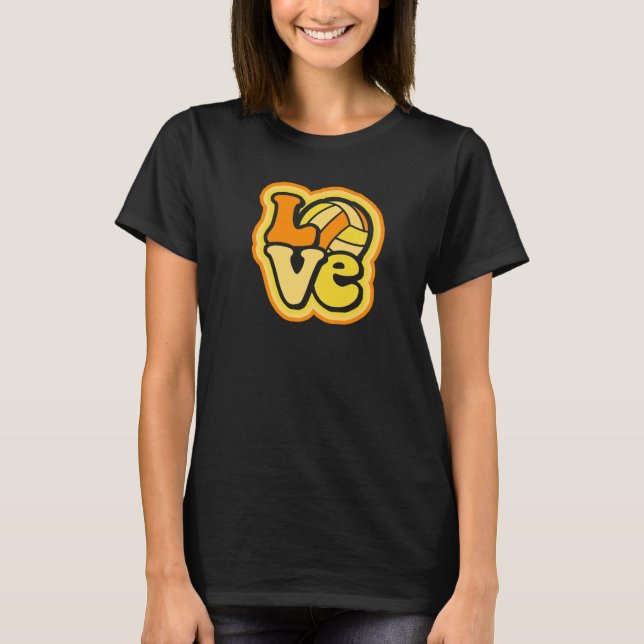 Volleyball Love Orange & Yellow for Teens & Women  T-Shirt (Front)