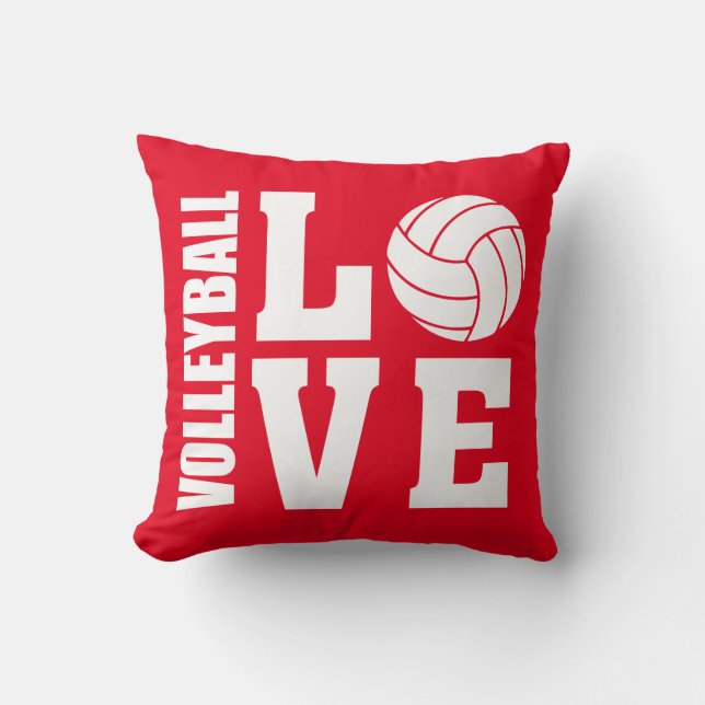 Volleyball Love Red Cushion (Front)
