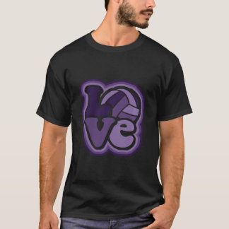 Volleyball Love Violet Purple For Teens Women T-Shirt