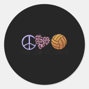 Volleyball Lover fun  Peace Love Volleyball  Classic Round Sticker