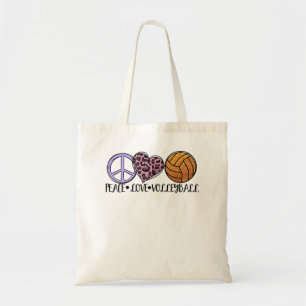 Volleyball Lover fun - Peace Love Volleyball  Tote Bag