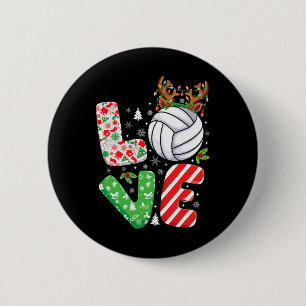 Volleyball Lovers Boys Girls Kids Xmas Christmas V 6 Cm Round Badge