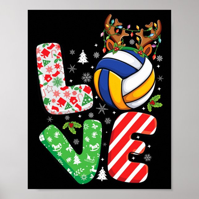 Volleyball Lovers Boys Girls Kids Xmas Christmas V Poster (Front)