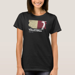 Volleyball Malta Flag Girls Volleyball Women T-Shirt