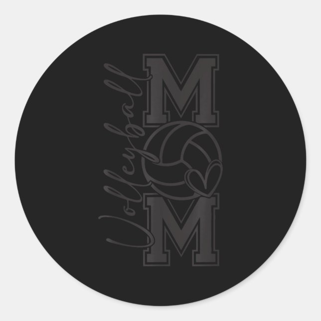 Volleyball Mama Mom Coquette Volleyball Bow Game D Classic Round Sticker (Front)