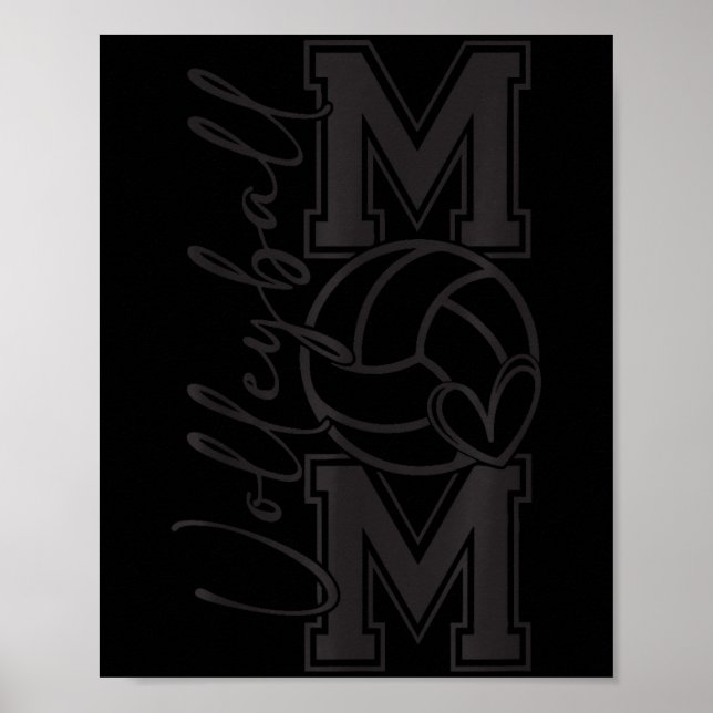 Volleyball Mama Mom Coquette Volleyball Bow Game D Poster (Front)