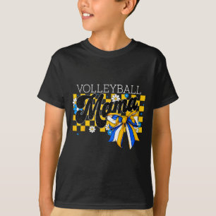 Volleyball Mama Mom Game Day Retro Flower Coquette T-Shirt