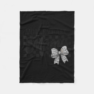 Volleyball Mama Mom Game Day Retro Volleyball Coqu Fleece Blanket