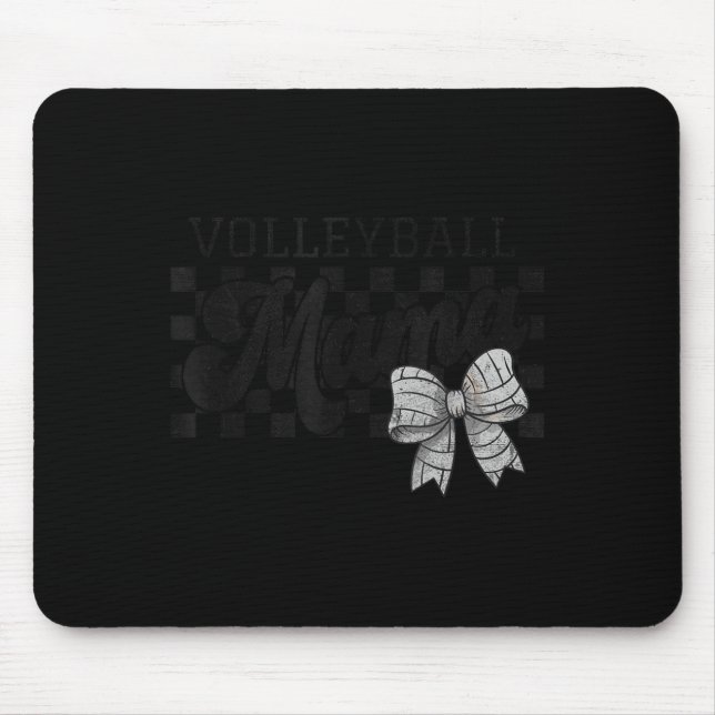Volleyball Mama Mom Game Day Retro Volleyball Coqu Mouse Pad (Front)