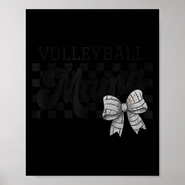Volleyball Mama Mom Game Day Retro Volleyball Coqu Poster (Front)