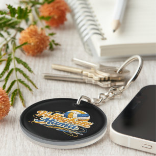 Volleyball Mama Personalized Keychain