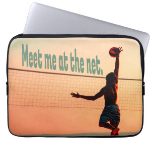 Volleyball Meet me At The Net Laptop Sleeve