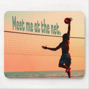 Volleyball Meet me At The Net Mouse Pad
