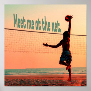 Volleyball Meet me At The Net Poster