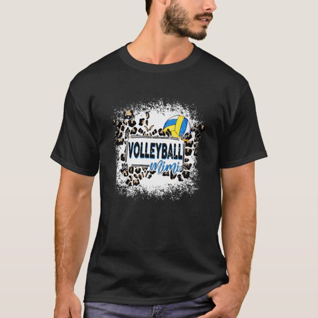 Volleyball Mimi leopard bleached volleyball game d T-Shirt (Front)