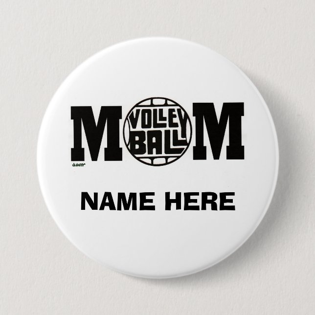 VOLLEYBALL MOM BUTTON (CUSTOM) (Front)