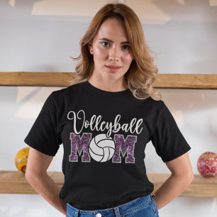 Volleyball Mom Cool Purple Text T-Shirt
