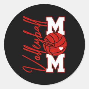 Volleyball Mom Game Day Mama Srts Volleyball Famil Classic Round Sticker