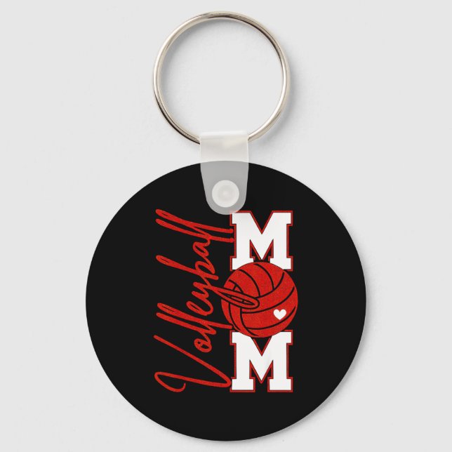 Volleyball Mom Game Day Mama Srts Volleyball Famil Key Ring (Front)