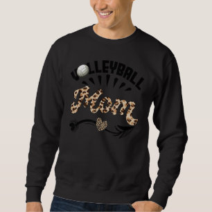 Volleyball Mom Leopard  Ball Mom Mother's Day Sweatshirt