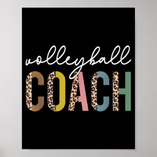 Volleyball Mom Leopard Volleyball Coach Team Gift Poster