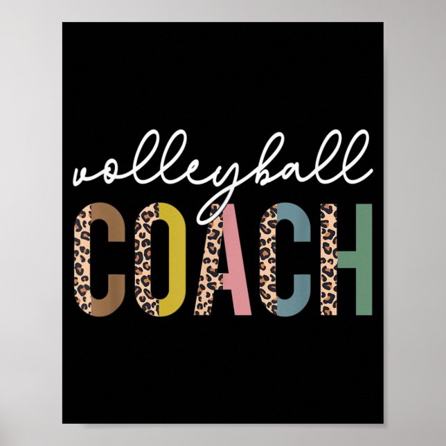 Volleyball Mom Leopard Volleyball Coach Team Gift  Poster (Front)