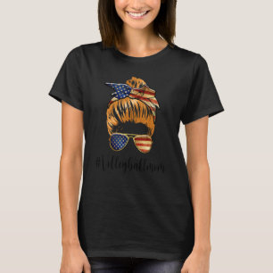 Volleyball Mom Messy Hair Bun Mother's Day T-Shirt