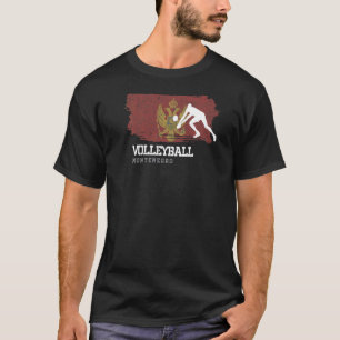 Volleyball Montenegro Flag Team Indoor Beach Playe T-Shirt