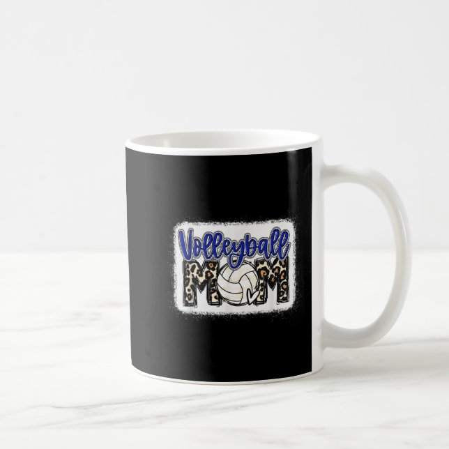 Volleyball Mum Blue Leopard 8 Coffee Mug (Right)