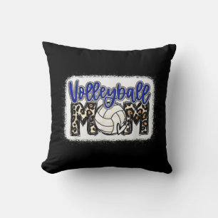 Volleyball Mum Blue Leopard 8 Cushion