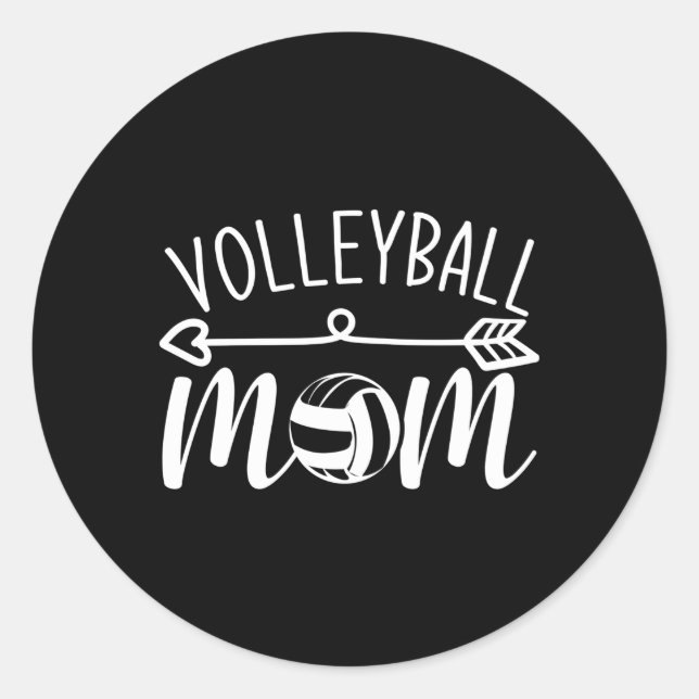 Volleyball Mum Classic Round Sticker (Front)