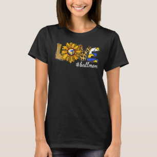 Volleyball Mum For Women Sunflower Love Ball Mama T-Shirt