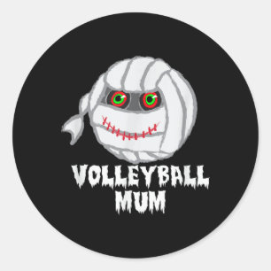Volleyball Mum Funny Mummy Halloween Classic Round Sticker