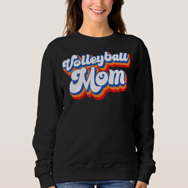 Volleyball Mum Leopard  Ball Mum Mother's Day  5 Sweatshirt (Front)