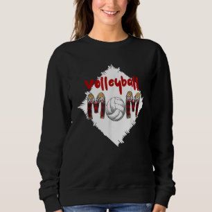 Volleyball Mum Leopard Ball Mum Mother's Day Sweatshirt