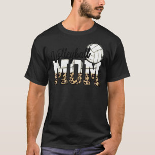 Volleyball Mum Leopard   Ball Mum Mother's Day T-Shirt