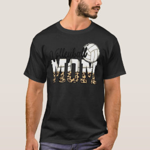 Volleyball Mum Leopard Beach Volley Mother's Day P T-Shirt