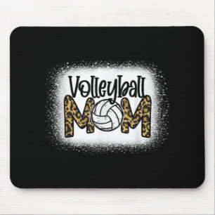 Volleyball Mum Leopard Bleached Fun Mother's Day W Mouse Pad