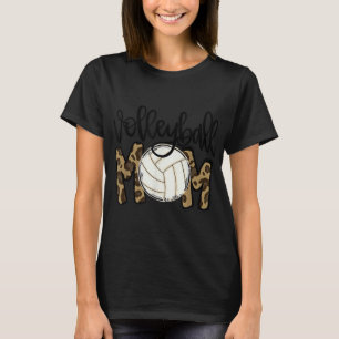 Volleyball Mum Leopard Fun Ball Mum Mother's Day T-Shirt