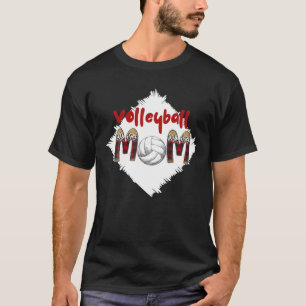 Volleyball Mum Leopard Funny Ball Mum Mother's Day T-Shirt