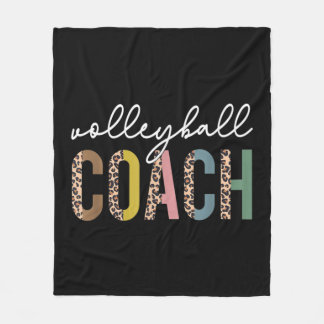 Volleyball Mum Leopard Volleyball Coach Team Gift  Fleece Blanket