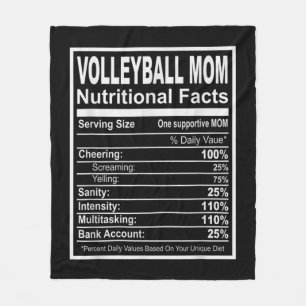 Volleyball Mum Nutritional Facts  Fleece Blanket