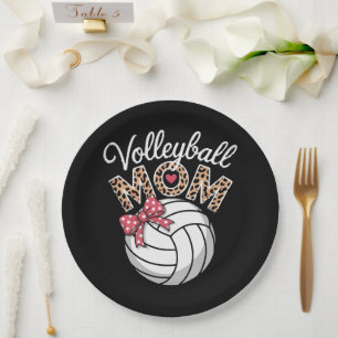 Volleyball Mum Paper Plate