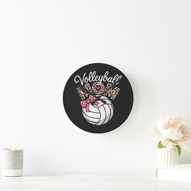 Volleyball Mum Round Clock (Home)