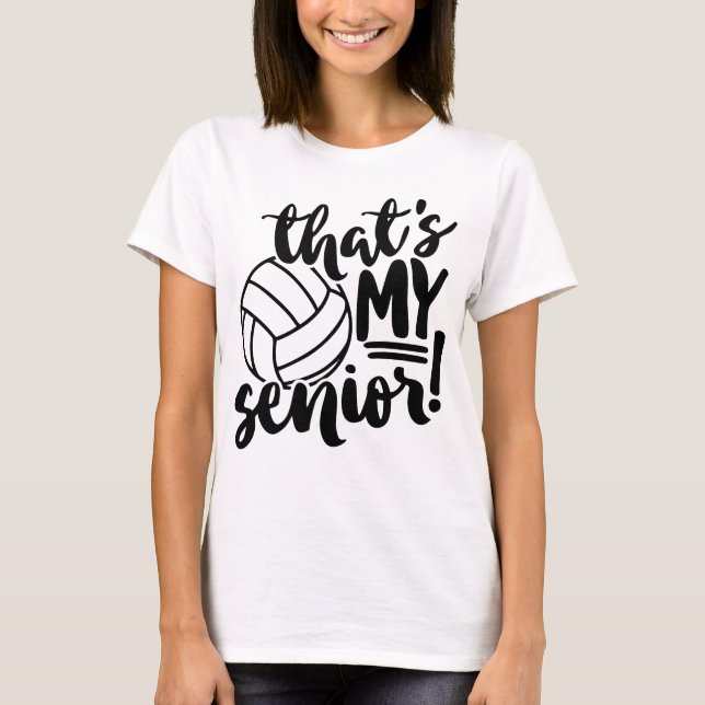 Volleyball Mum Senior Player Jersey Number & Name T-Shirt (Front)