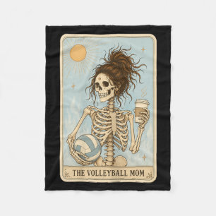Volleyball Mum Skeleton Funny Halloween Volleyball Fleece Blanket