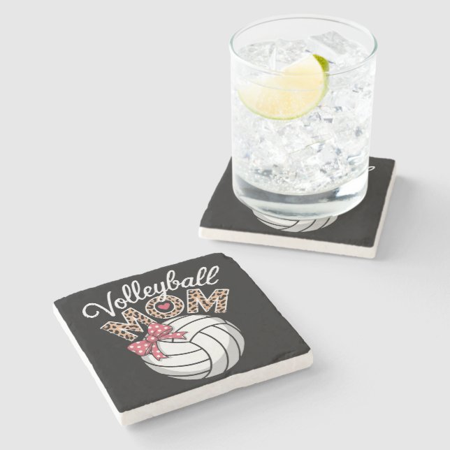Volleyball Mum Stone Coaster (Side)