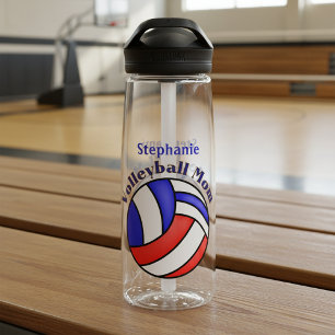 Volleyball Mum With Name Water Bottle