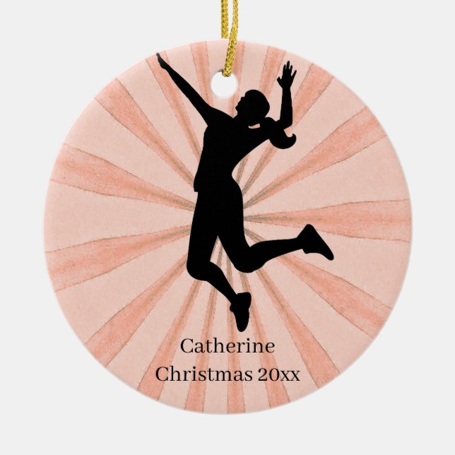 Volleyball Name Ceramic Ornament (Front)