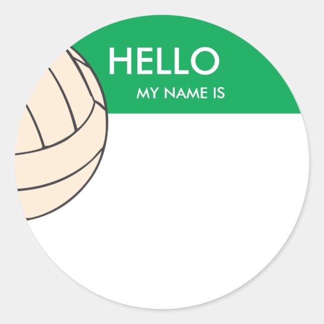 Volleyball name tag hello my name is (Front)